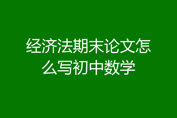 经济法期末论文怎么写初中数学