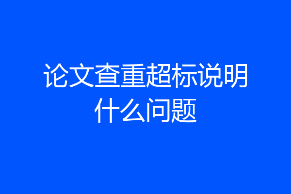 论文查重超标说明什么问题