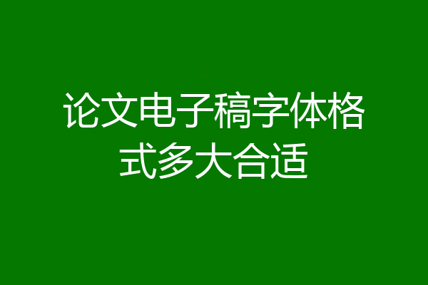 论文电子稿字体格式多大合适