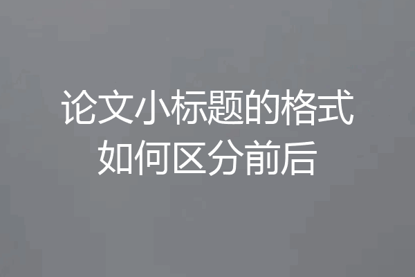 论文小标题的格式如何区分前后
