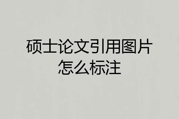硕士论文引用图片怎么标注