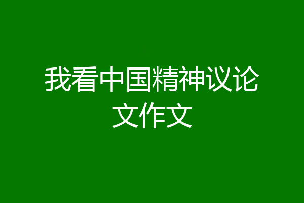 我看中国精神议论文作文