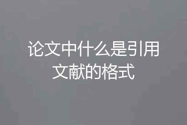 论文中什么是引用文献的格式