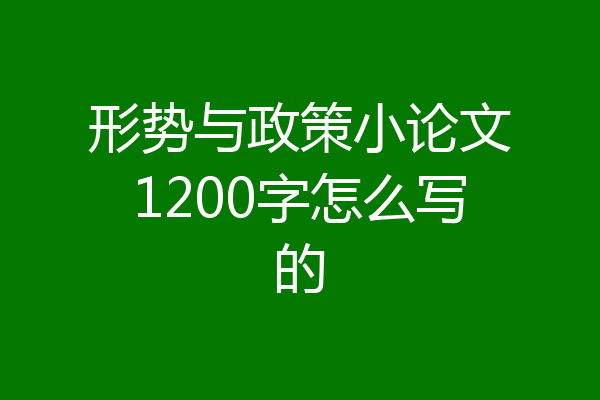 形势与政策小论文1200字怎么写的