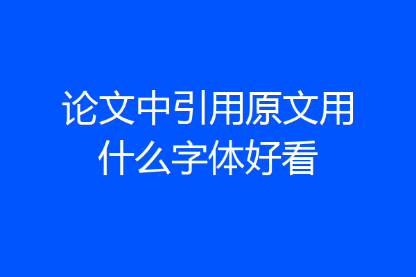 论文中引用原文用什么字体好看