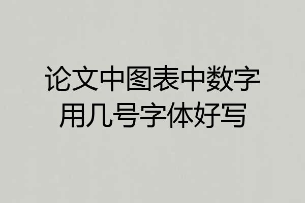 论文中图表中数字用几号字体好写