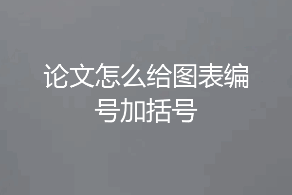 论文怎么给图表编号加括号