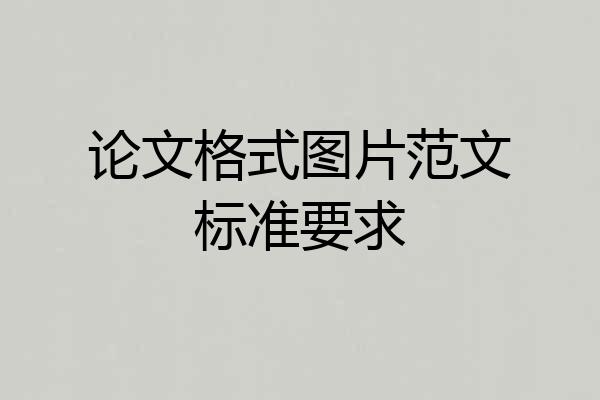 论文格式图片范文标准要求