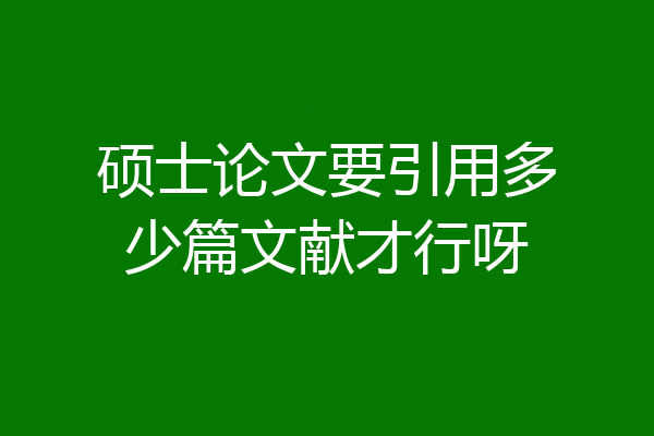 硕士论文要引用多少篇文献才行呀