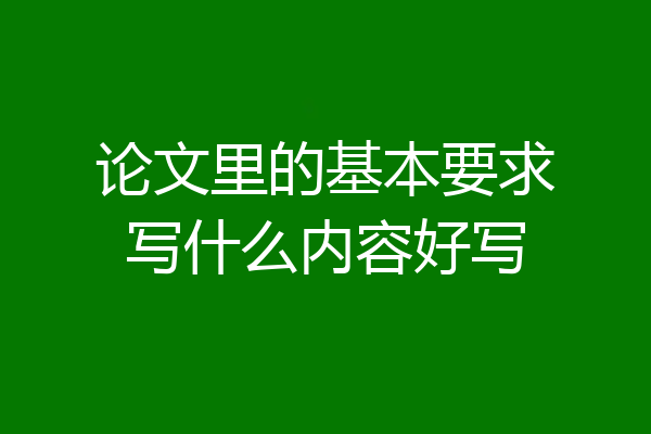 论文里的基本要求写什么内容好写