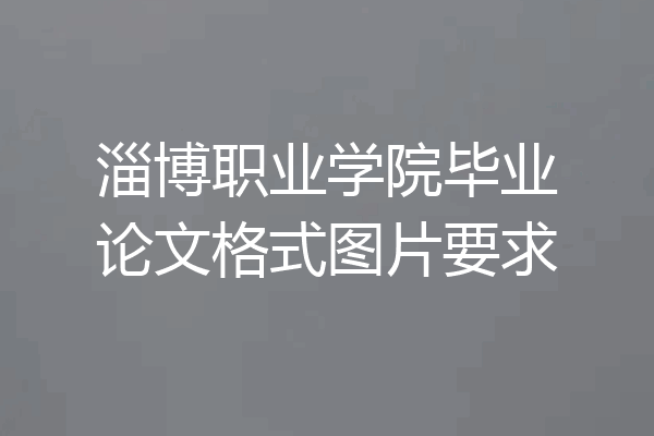 淄博职业学院毕业论文格式图片要求