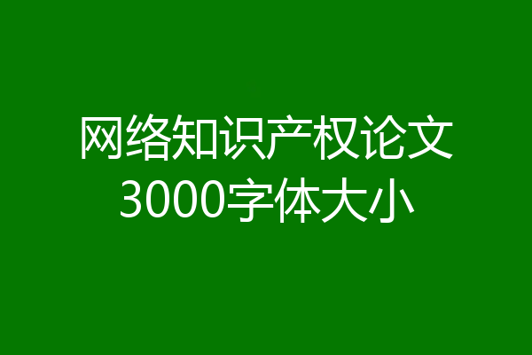 网络知识产权论文3000字体大小