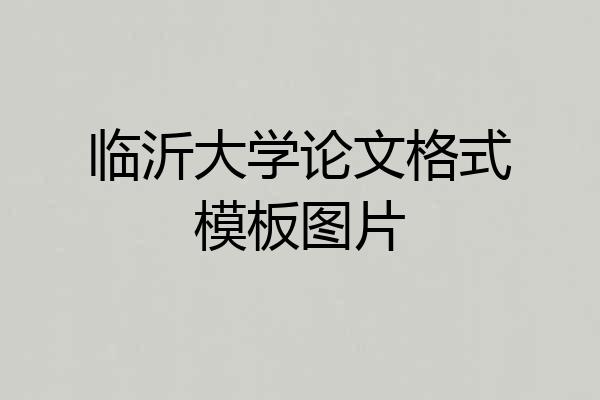 临沂大学论文格式模板图片