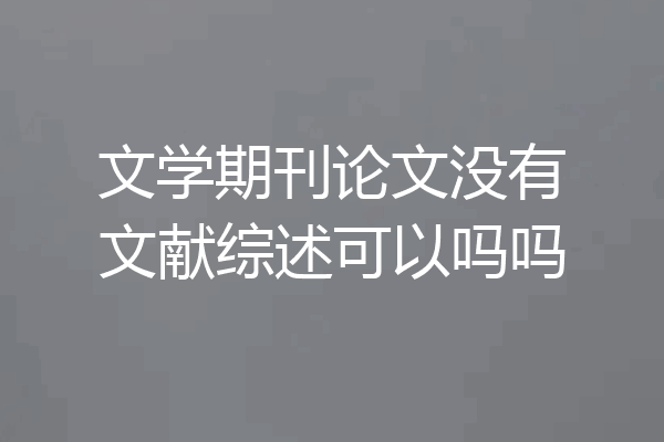 文学期刊论文没有文献综述可以吗吗