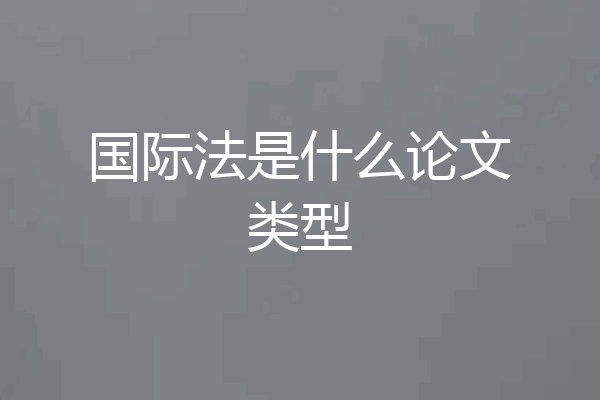 国际法是什么论文类型