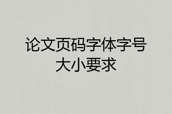 论文页码字体字号大小要求