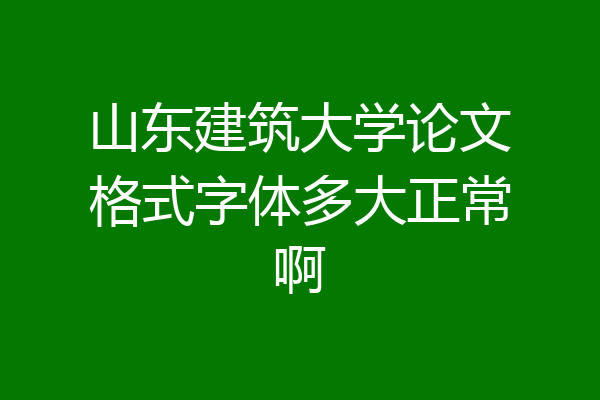 山东建筑大学论文格式字体多大正常啊