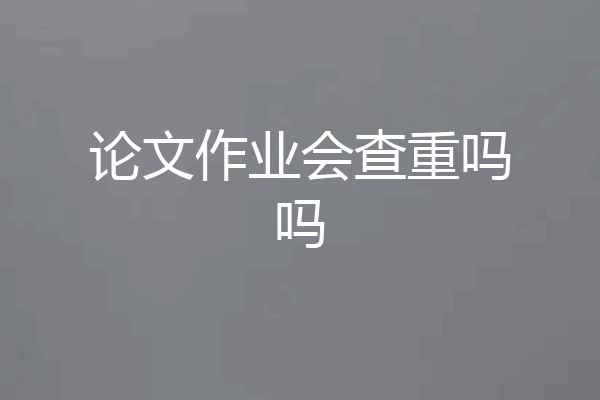 论文作业会查重吗吗