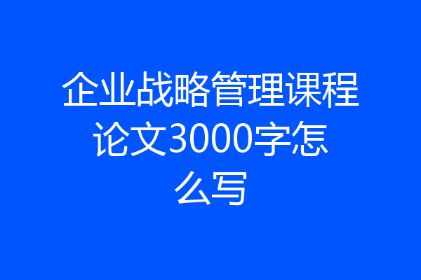 企业战略管理课程论文3000字怎么写