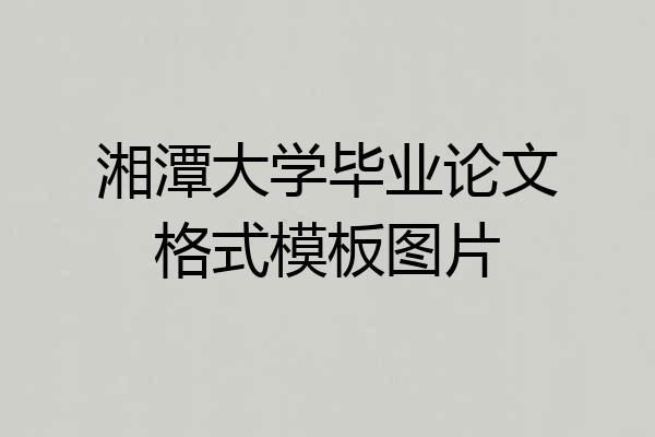 湘潭大学毕业论文格式模板图片