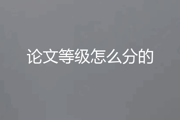 论文等级怎么分的