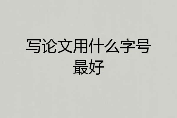 写论文用什么字号最好