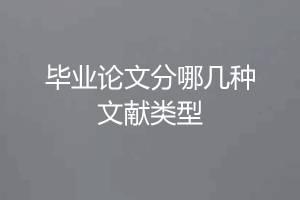 毕业论文分哪几种文献类型
