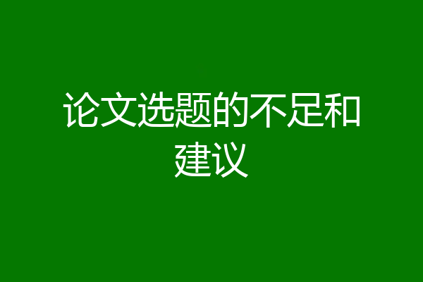论文选题的不足和建议