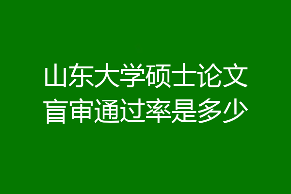 山东大学硕士论文盲审通过率是多少