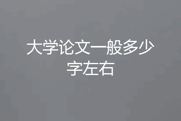 大学论文一般多少字左右