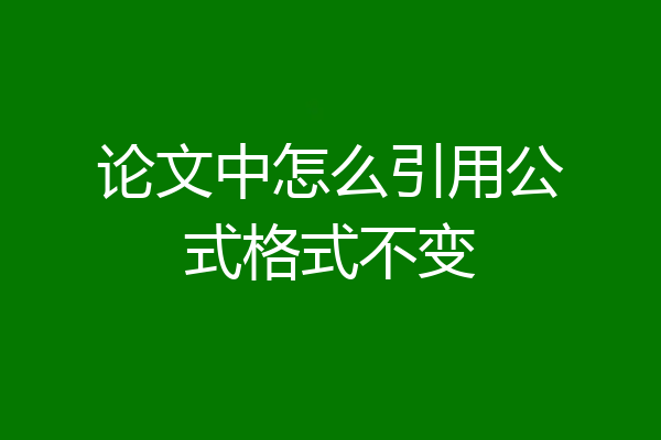 论文中怎么引用公式格式不变