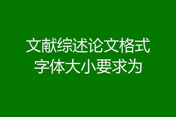 文献综述论文格式字体大小要求为