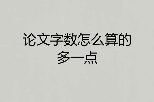 论文字数怎么算的多一点