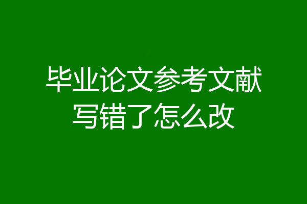 毕业论文参考文献写错了怎么改