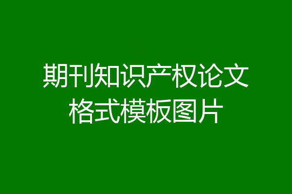 期刊知识产权论文格式模板图片