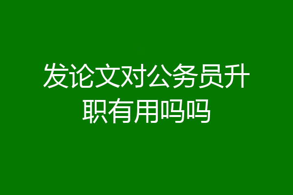 发论文对公务员升职有用吗吗
