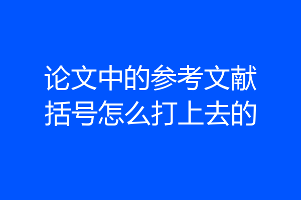 论文中的参考文献括号怎么打上去的