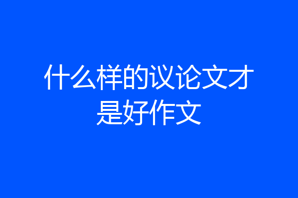 什么样的议论文才是好作文