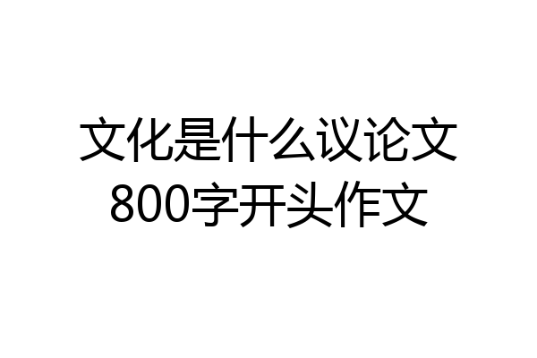 文化是什么议论文800字开头作文