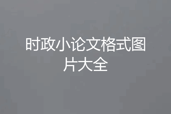 时政小论文格式图片大全