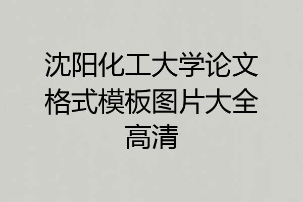 沈阳化工大学论文格式模板图片大全高清