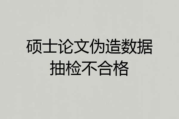硕士论文伪造数据抽检不合格