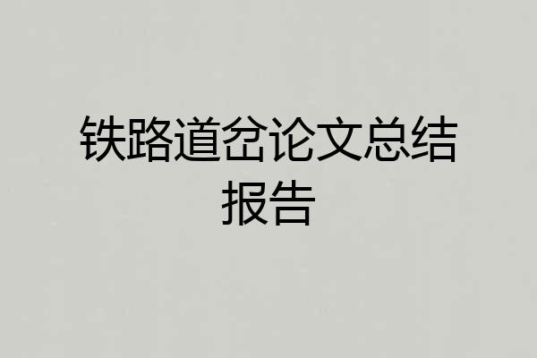 铁路道岔论文总结报告
