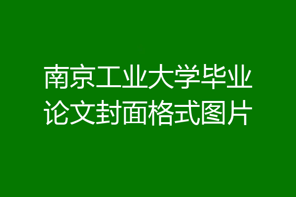 南京工业大学毕业论文封面格式图片