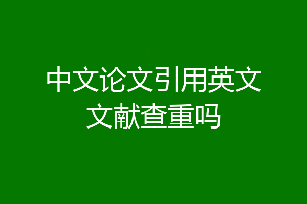 中文论文引用英文文献查重吗