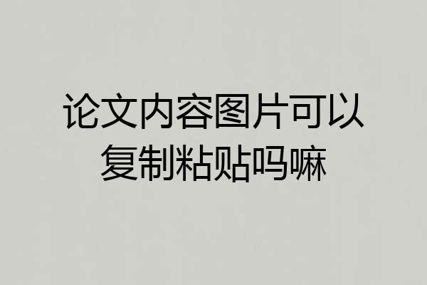 论文内容图片可以复制粘贴吗嘛