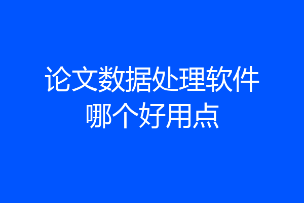 论文数据处理软件哪个好用点