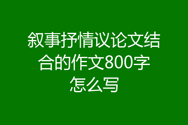 叙事抒情议论文结合的作文800字怎么写