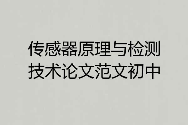 传感器原理与检测技术论文范文初中
