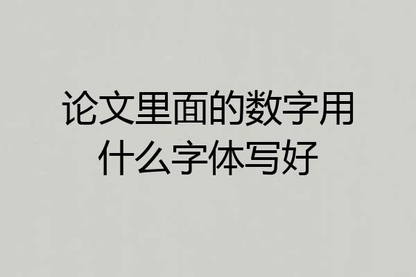 论文里面的数字用什么字体写好